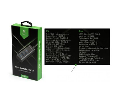 Изображение 4 USB хаб Vinga VHA3A4