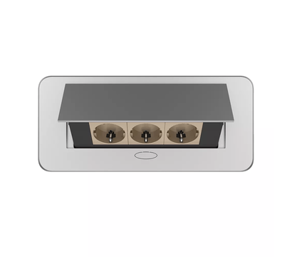 Изображение 3 Розетка Livolo VL-SHS013-EU13-S Gold in Grey с шторками