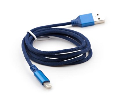 Зображення 2 Кабель Vinga USB 2.0 AM to Lightning nylon 1м Blue - VCPDCLNB21B