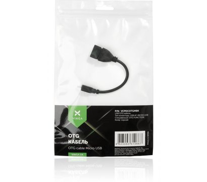 Изображение 4 Кабель Vinga OTG USB 2.0 AF to Micro 5P - VCPDCOTGMBK