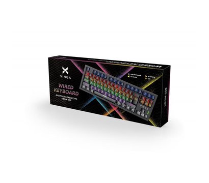 Зображення 4 Клавіатура Vinga KBGM-110 87 key LED Blue Switch USB Black