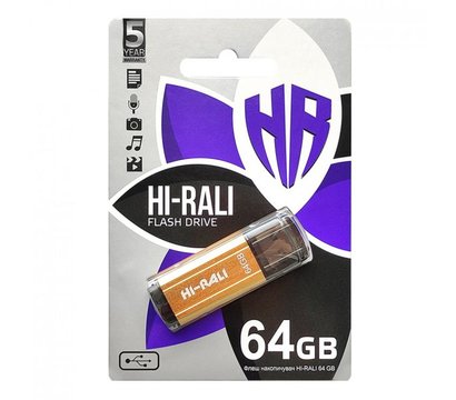 Зображення 2 Накопичувач USB Hi-Rali Stark Series Gold 64GB USB 2.0 - HI-64GBSTGD