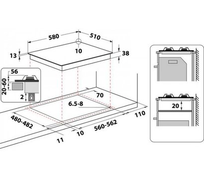 Зображення 9 Варильна поверхня Whirlpool TGML 661 IX