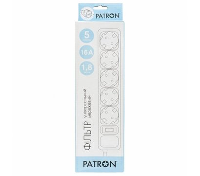Изображение 2 Patron SP-1652, 1.8 m3*1.5mm2, 5 р, Black - EXT-PN-SP-1652 5 розеток