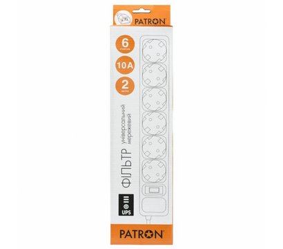 Изображение 2 Patron SP-1065U, 2 m3*1mm2, 6 р, Black - EXT-PN-SP-1065U 6 розеток