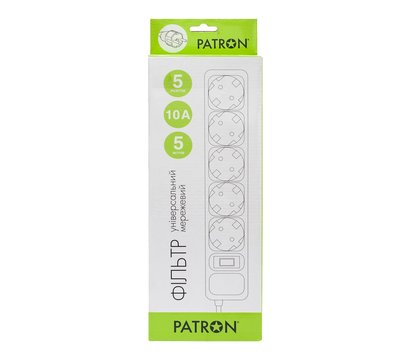 Зображення 2 Patron SP-1055, 5.0 m3*1mm2, 5 р, Black - EXT-PN-SP-1055 5 розеток