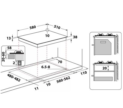 Зображення 11 Варильна поверхня Whirlpool TKRL650IX