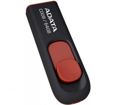 Изображение 2 Накопитель USB A-Data C008 Black Red 64GB USB2.0 - AC008-64G-RKD