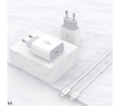 Зображення 2 Зарядний пристрій SkyDolphin SC18EL PD2.0 (1USB-С, 3A) White — MZP-000156 + кабель Lightning