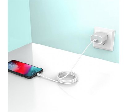 Зображення 3 Зарядний пристрій SkyDolphin SC18EL PD2.0 (1USB-С, 3A) White — MZP-000156 + кабель Lightning