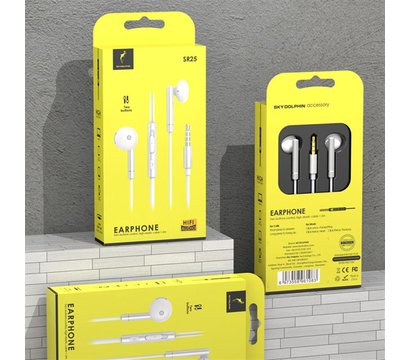 Зображення 4 Навушники SkyDolphin SR25 Metal Silver  HF-000464 вбудований в кабель