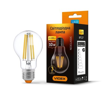 Зображення 2 Світлодіодна LED лампочка Titanum Filament A60F 10W E27 4100K 220V (VL-A60F-10274)
