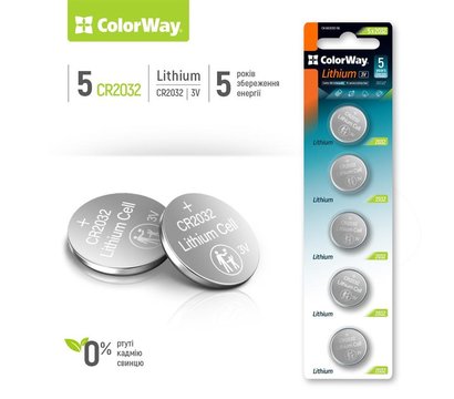 Изображение 2 Батарейка ColorWay Lithium Power CR2032 BL 5шт