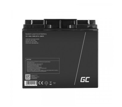 Зображення 2 Свинцево-кислотний акумулятор Green Cell AGM10, 12V 20Ah, Ємність (Аг): 20 А·год