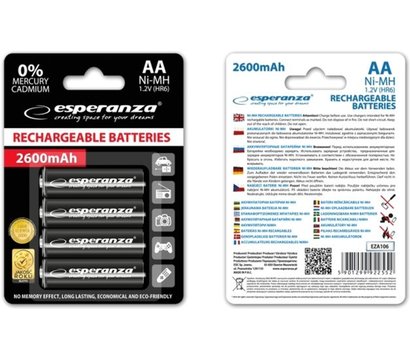Зображення 2 Акумулятор Esperanza Ni-MH AA 2600 mAh 4шт