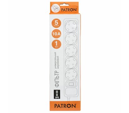 Зображення 2 Patron SP-1053U 1.0m Black 5 розеток