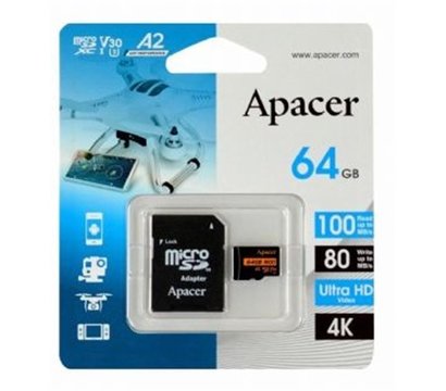 Зображення 3 Карта пам`яті Apacer microSDXC UHS-I/U3 Class 10 64GB - AP64GMCSX10U8-R