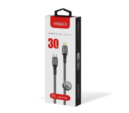 Зображення 2 Кабель Intaleo CBGPD30WTL1 USB-Lightning 1.2м Grey - 1283126518089