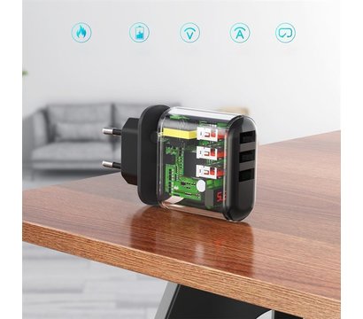 Зображення 2 Зарядний пристрій Choetech 3USBх2.4A Black – Q5009-EU
