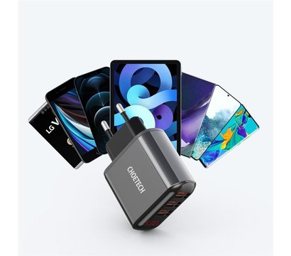 Зображення 3 Зарядний пристрій Choetech 3USBх2.4A Black – Q5009-EU