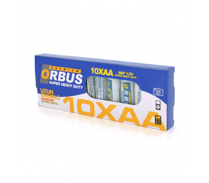 Зображення 2 Батарейка Orbus Zinc Carbon 1.5V AA/LR06, 10 шт.