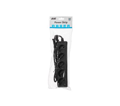 Зображення 2 2E 2E-U0510M1.5BK 1.5m Black 5 розеток