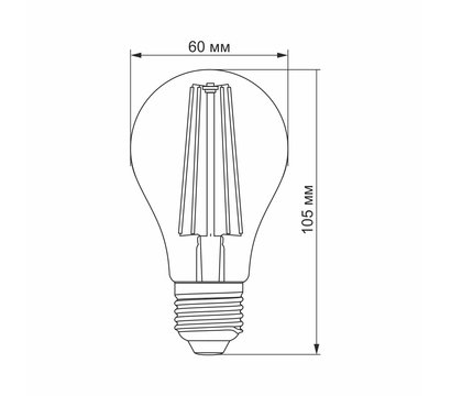 Зображення 3 Світлодіодна лампочка Videx Filament VL-A60FF-08271 з цоколем E27
