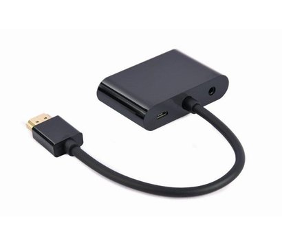Зображення 2 Адаптер Cablexpert HDMI-HDMI/VGA+Аудио 3,5, 0.15м - A-HDMIM-HDMIFVGAF-01