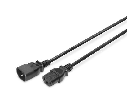 Зображення 3 Кабель живлення Digitus C14-C13 M/F, 1.2m, 0.75qmm, black - AK-440201-012-S