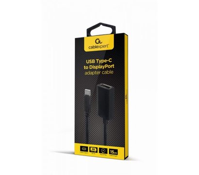 Зображення 3 Адаптер Cablexpert USB Type C - DisplayPort, 0.15 м, black - A-CM-DPF-02