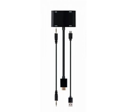 Зображення 3 Адаптер Cablexpert HDMI-HDMI/VGA+Аудио 3,5, 0.15м - A-HDMIM-HDMIFVGAF-01