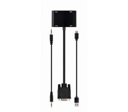 Зображення 3 Адаптер Cablexpert VGA-HDMI/VGA+Аудио 3,5, 0.15м - A-VGA-HDMI-02
