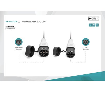 Изображение 4 Кабель зарядный Кабель Digitus EV Three Phase, 415V, 32A, 7.5 m - DK-3P32-075