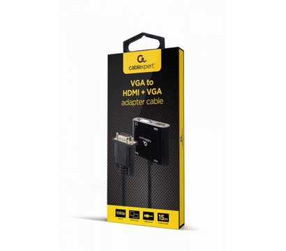 Зображення 5 Адаптер Cablexpert VGA-HDMI/VGA+Аудио 3,5, 0.15м - A-VGA-HDMI-02