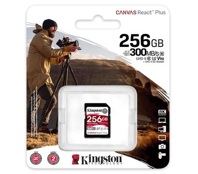 Зображення 5 Карта пам`яті Kingston Canvas React Plus SD Class10 UHS-II U3 256GB - SDR2/256GB