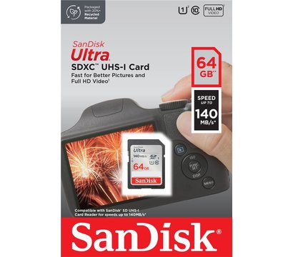 Изображение 2 Карта памяти SanDisk Ultra UHS-I SDXC Class 10 64GB — SDSDUNB-064G-GN6IN