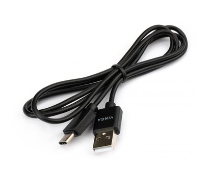 Зображення 2 Кабель Vinga USB 2.0 AM to Type-C 1.0m 3A 18W PVC black - VCPUSBTC3ABK