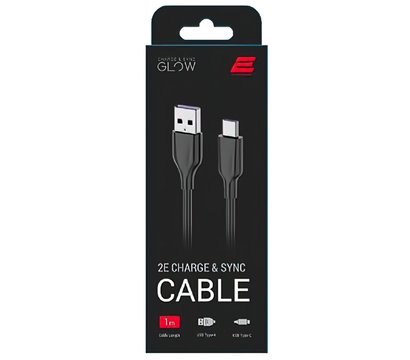 Зображення 2 Кабель 2E USB 2.0 AM to Type-C 1.0m Glow black - 2E-CCAC-BL