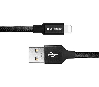 Изображение 3 Кабель ColorWay USB 2.0 AM to Lightning 0.25m black - CW-CBUL048-BK