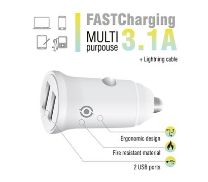 Зображення 3 Зарядний пристрій Piko CC-312 (2USB, 3.1A) White + кабель Lightning - 1283126538810