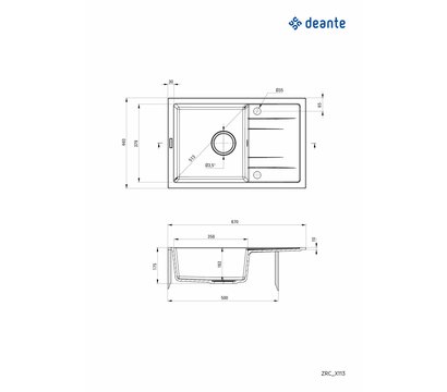 Изображение 2 Мойка для кухни Deante Corio, ZRC_2113
