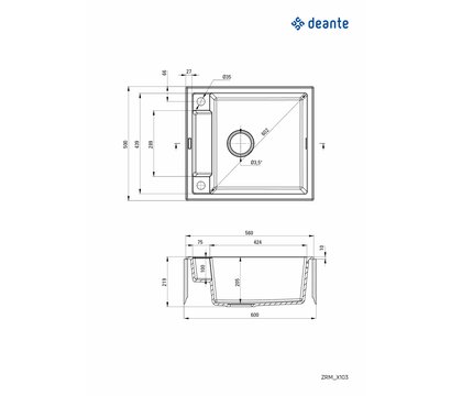 Зображення 2 Кухонна мийка Deante Magnetic, ZRM_A103