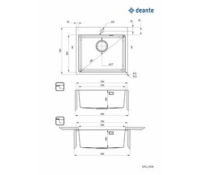 Зображення 2 Кухонна мийка Deante Olfato, ZPO_010B