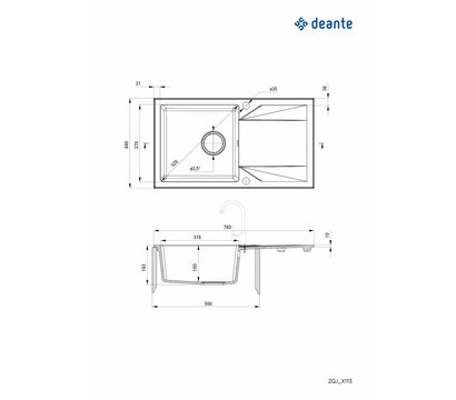 Изображение 5 Кухонная мойка Deante Evora, ZQJ_7113