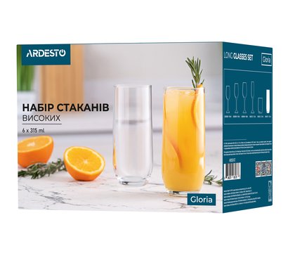 Зображення 2 Ardesto Gloria 315 мл, 6 шт - AR2631GT