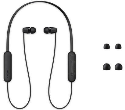 Зображення 2 Навушники Sony WI-C100 Wireless Black – WIC100B.CE7 на проводі