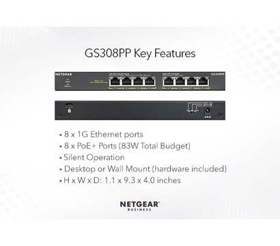 Изображение 4 Свитч Netgear GS308PP-100EUS