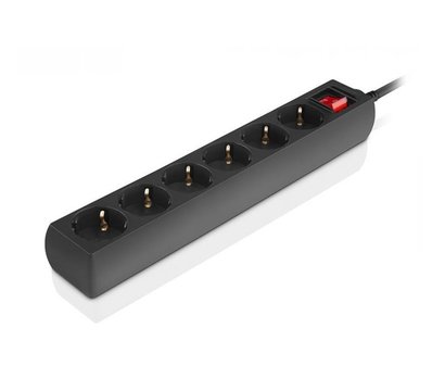 Зображення 5 REAL-EL RS-6 Protect M 3м Black 6 розеток