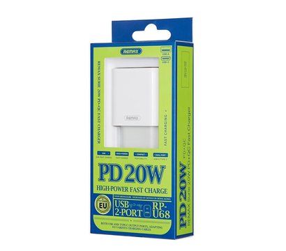 Зображення 2 Зарядний пристрій Remax Surie Series 20W RP-U68 W 2USB 3А White