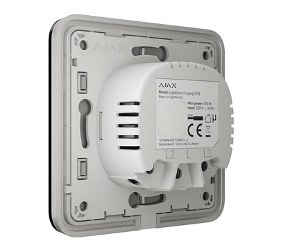 Зображення 3 Smart вимикач Ajax LightSwitch 1-gang Black, Колір: чорний
